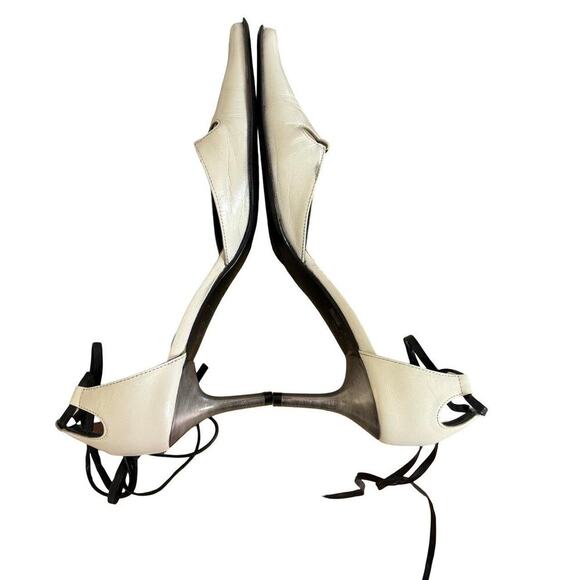 90'S Y2K KENNETH COLE NY LACE UP POINTED TOE PUMPS HEELS SIZE 6 MADE IN ITALY. - Picture 5 of 8